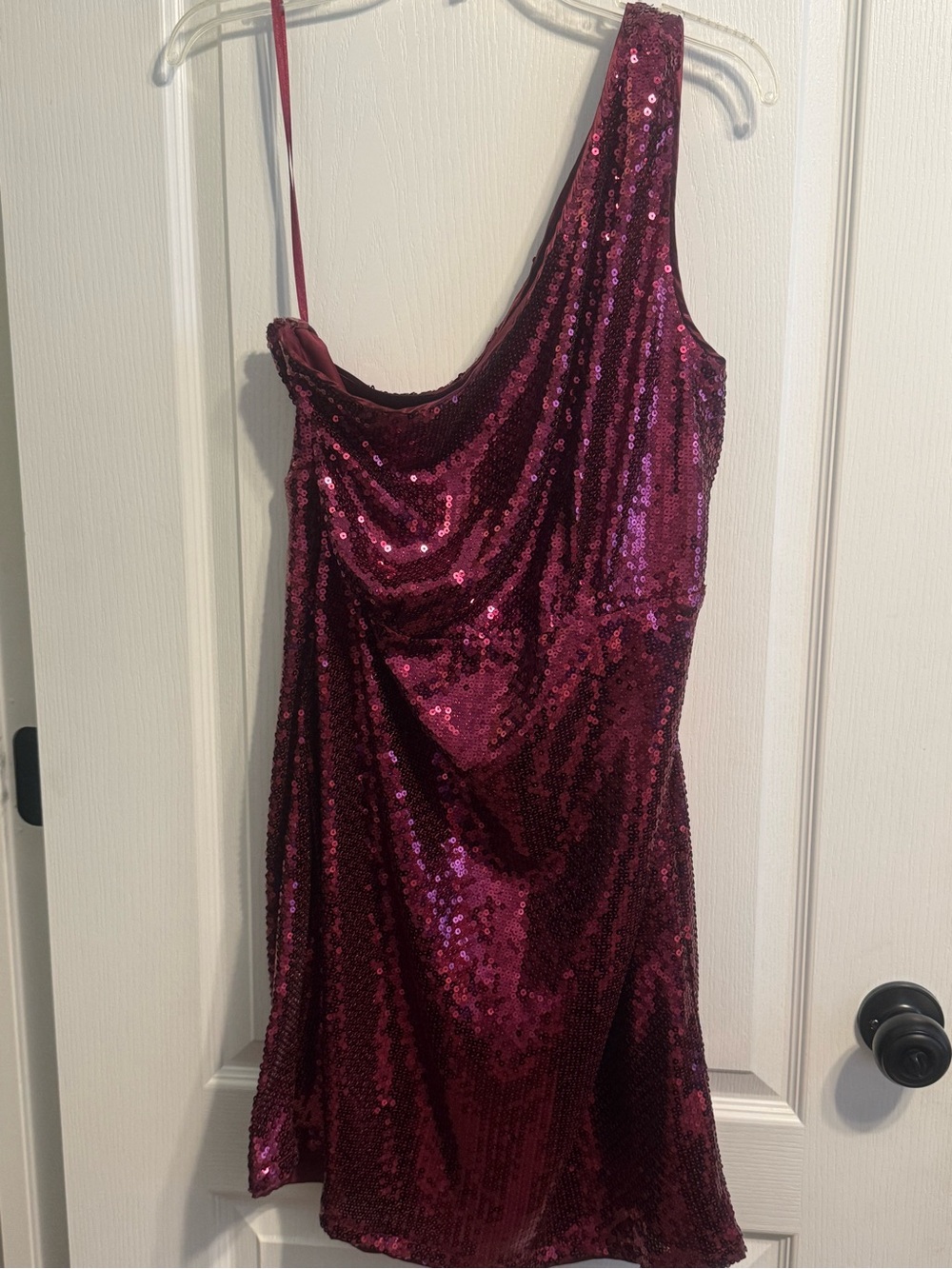 torrid Wine Sequin One-Shoulder Mini Dress